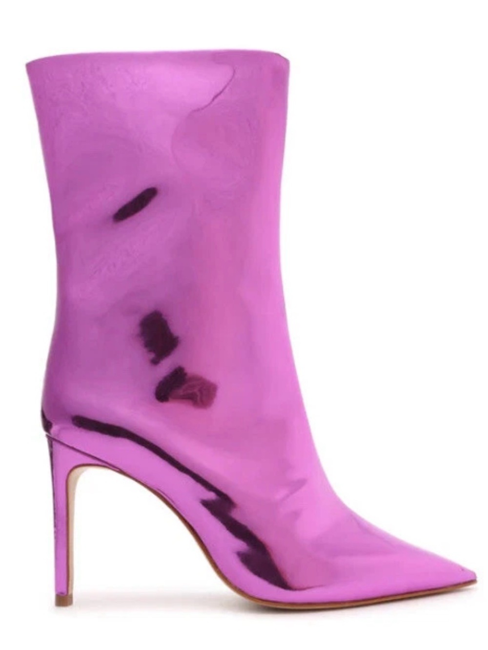 SCHUTZ Mary Metallic Fuchsia Pointed Toe Boots